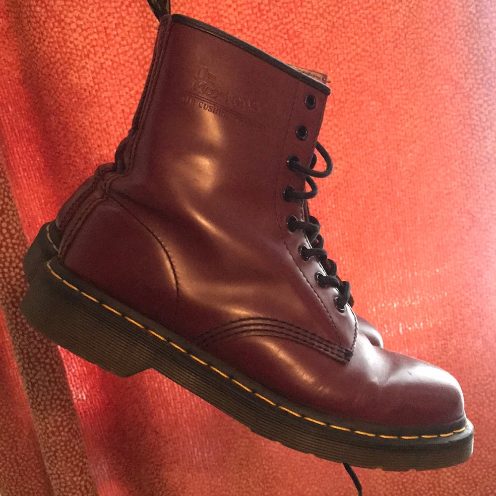 Maroon doc martens